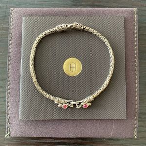 John Hardy Red Eyed Silver Dragon Bracelet